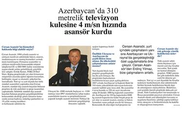 Cersan Asansör, Azerbaycan'da Bir İlke İmza Attı.